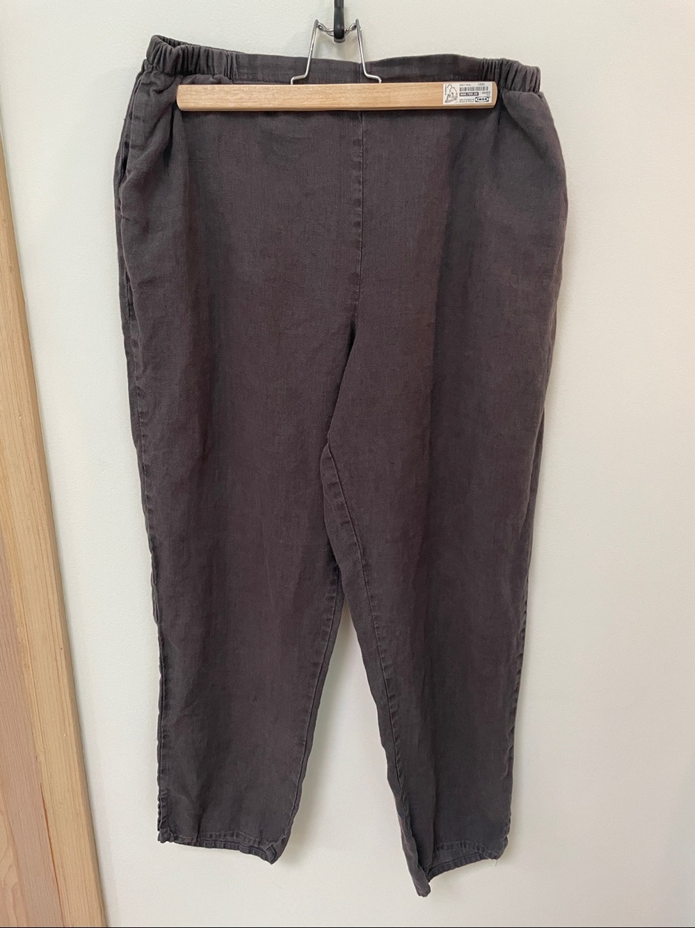 FLAX Gray Linen Pants medium